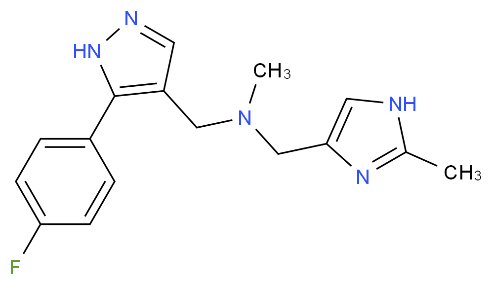 1-[5-(4-fluorophenyl)-1H-pyrazol-4-yl]-N-methyl-N-[(2-methyl-1H-imidazol-4-yl)methyl]methanamine_Molecular_structure_CAS_)