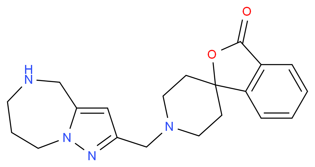 1'-(5,6,7,8-tetrahydro-4H-pyrazolo[1,5-a][1,4]diazepin-2-ylmethyl)-3H-spiro[2-benzofuran-1,4'-piperidin]-3-one_Molecular_structure_CAS_)