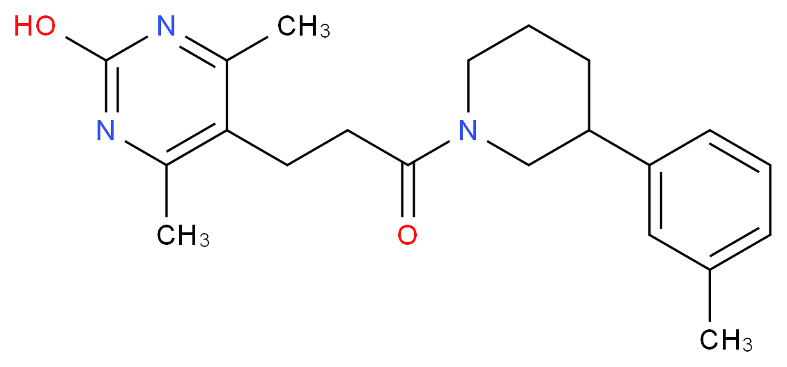 4,6-dimethyl-5-{3-[3-(3-methylphenyl)-1-piperidinyl]-3-oxopropyl}-2-pyrimidinol_Molecular_structure_CAS_)