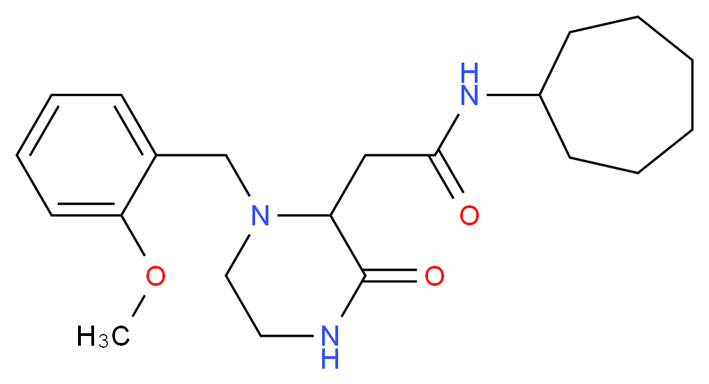N-cycloheptyl-2-[1-(2-methoxybenzyl)-3-oxo-2-piperazinyl]acetamide_Molecular_structure_CAS_)