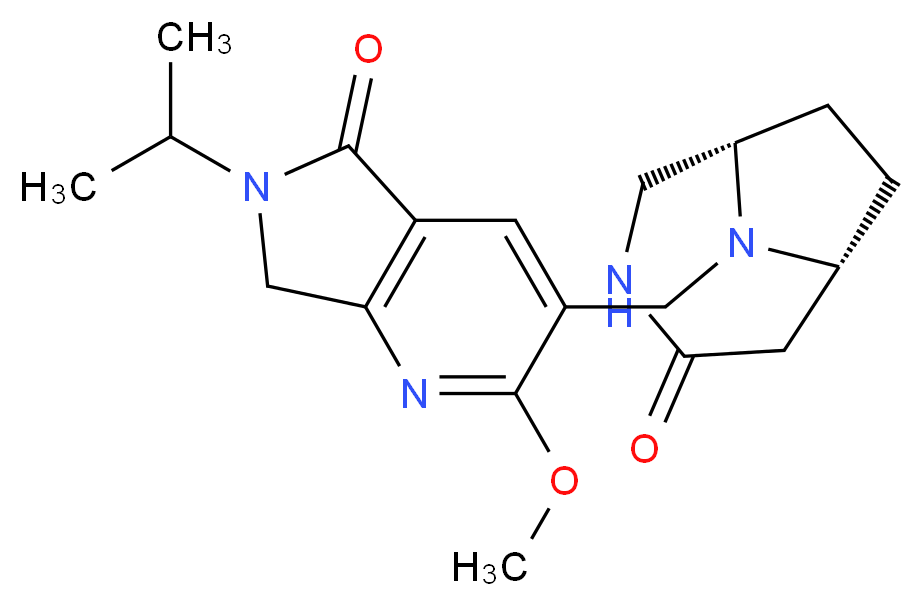 6-isopropyl-2-methoxy-3-{[(1S*,6R*)-4-oxo-3,9-diazabicyclo[4.2.1]non-9-yl]methyl}-6,7-dihydro-5H-pyrrolo[3,4-b]pyridin-5-one_Molecular_structure_CAS_)