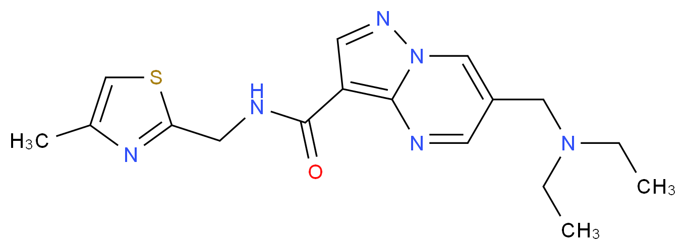 6-[(diethylamino)methyl]-N-[(4-methyl-1,3-thiazol-2-yl)methyl]pyrazolo[1,5-a]pyrimidine-3-carboxamide_Molecular_structure_CAS_)