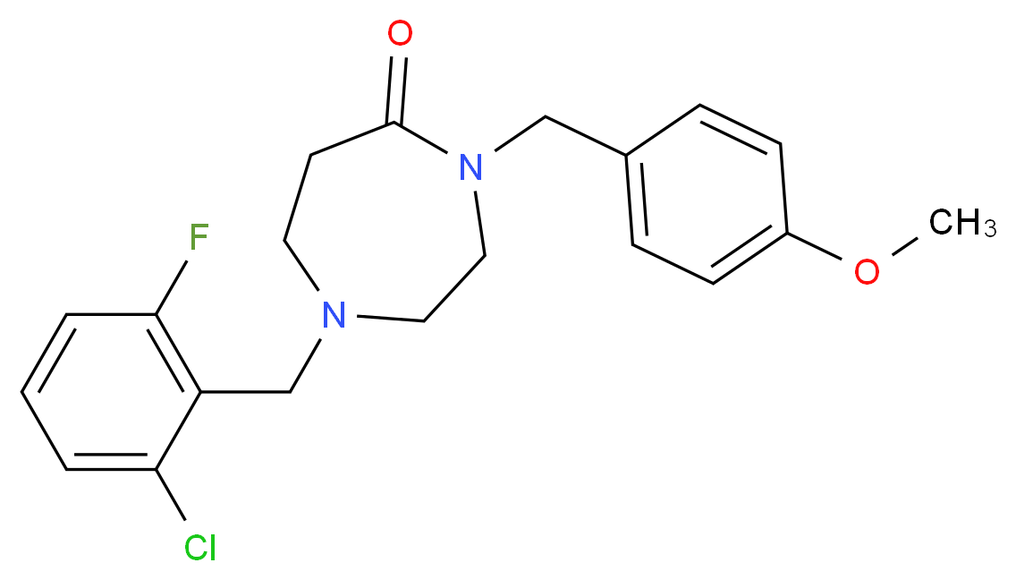 1-(2-chloro-6-fluorobenzyl)-4-(4-methoxybenzyl)-1,4-diazepan-5-one_Molecular_structure_CAS_)