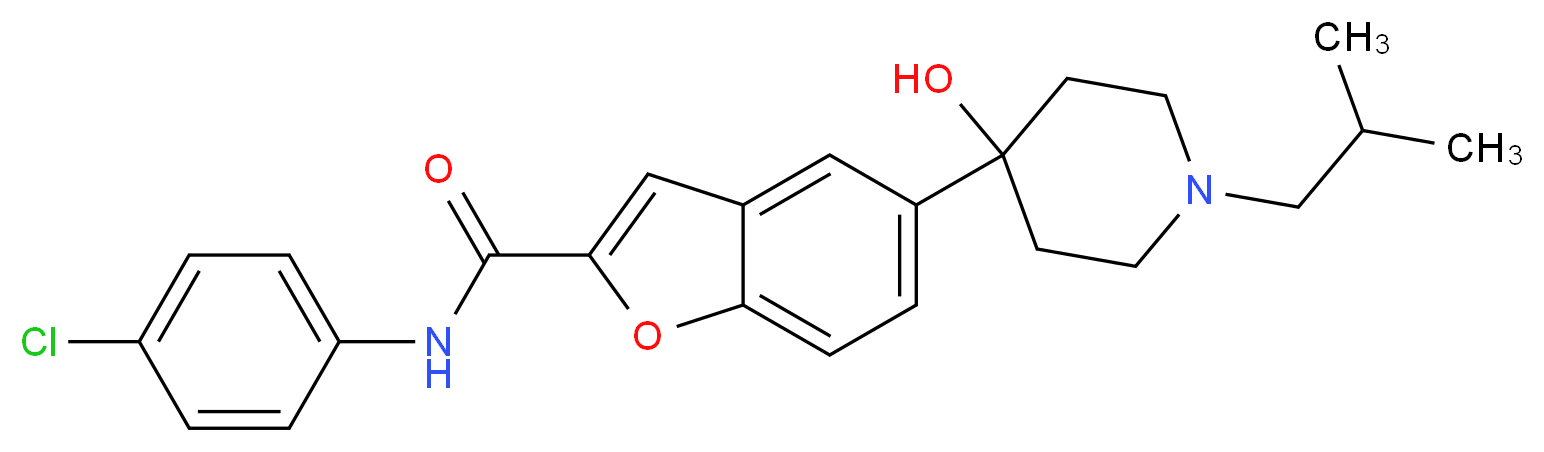 N-(4-chlorophenyl)-5-(4-hydroxy-1-isobutyl-4-piperidinyl)-1-benzofuran-2-carboxamide_Molecular_structure_CAS_)