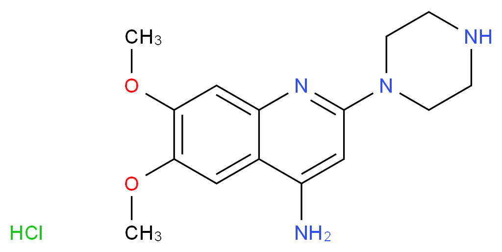 2-PIPERAZINE-4-AMINO-6,7-DIMETHOXY QUINOLINE HYDROCHLORIDE_Molecular_structure_CAS_84050-22-6)
