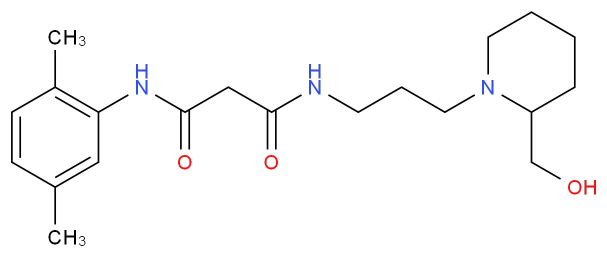N-(2,5-dimethylphenyl)-N'-{3-[2-(hydroxymethyl)piperidin-1-yl]propyl}malonamide_Molecular_structure_CAS_)