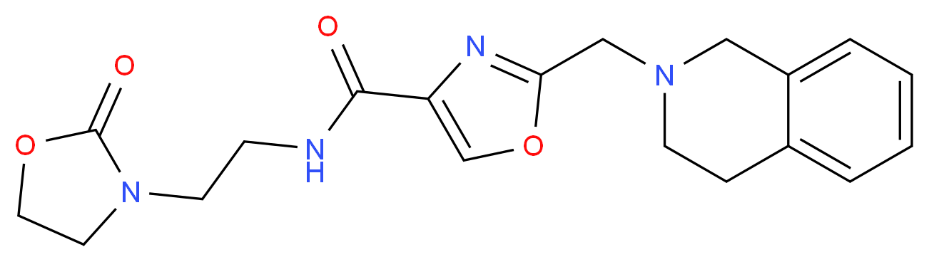 2-(3,4-dihydro-2(1H)-isoquinolinylmethyl)-N-[2-(2-oxo-1,3-oxazolidin-3-yl)ethyl]-1,3-oxazole-4-carboxamide_Molecular_structure_CAS_)