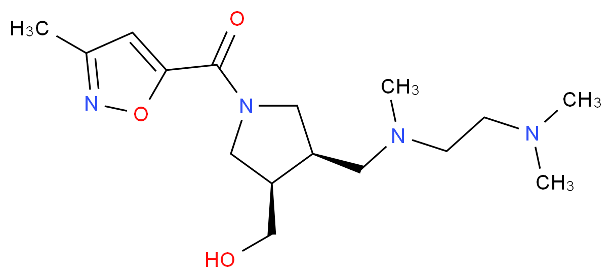 {(3R*,4R*)-4-{[[2-(dimethylamino)ethyl](methyl)amino]methyl}-1-[(3-methyl-5-isoxazolyl)carbonyl]-3-pyrrolidinyl}methanol_Molecular_structure_CAS_)