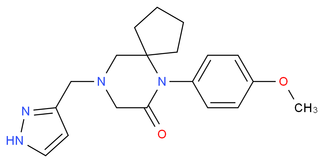 6-(4-methoxyphenyl)-9-(1H-pyrazol-3-ylmethyl)-6,9-diazaspiro[4.5]decan-7-one_Molecular_structure_CAS_)