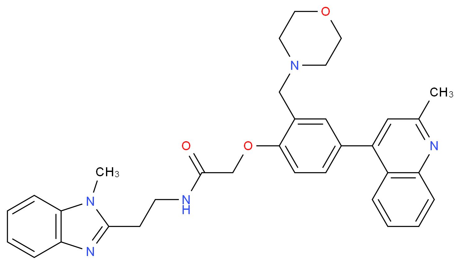 N-[2-(1-methyl-1H-benzimidazol-2-yl)ethyl]-2-[4-(2-methyl-4-quinolinyl)-2-(4-morpholinylmethyl)phenoxy]acetamide_Molecular_structure_CAS_)