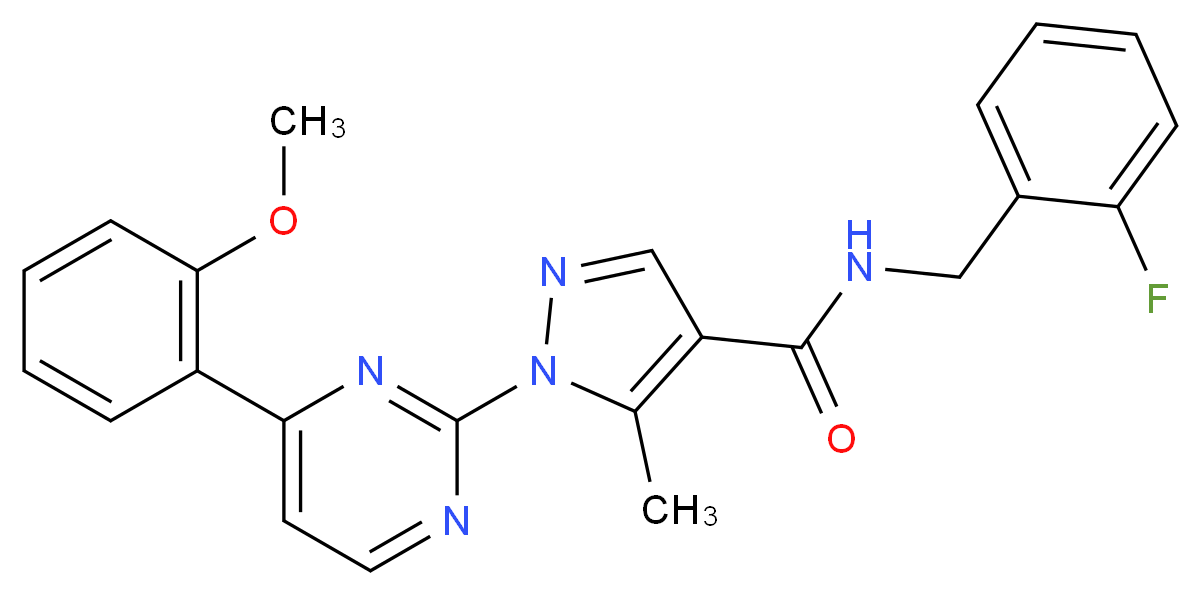 N-(2-fluorobenzyl)-1-[4-(2-methoxyphenyl)-2-pyrimidinyl]-5-methyl-1H-pyrazole-4-carboxamide_Molecular_structure_CAS_)