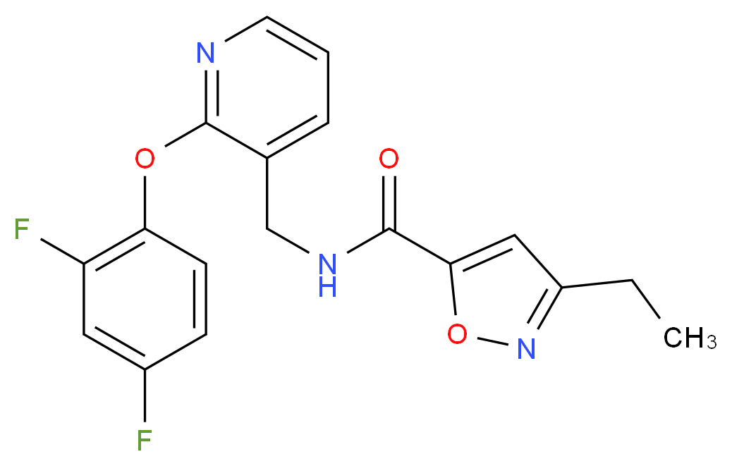 N-{[2-(2,4-difluorophenoxy)pyridin-3-yl]methyl}-3-ethylisoxazole-5-carboxamide_Molecular_structure_CAS_)