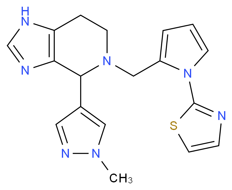 4-(1-methyl-1H-pyrazol-4-yl)-5-{[1-(1,3-thiazol-2-yl)-1H-pyrrol-2-yl]methyl}-4,5,6,7-tetrahydro-1H-imidazo[4,5-c]pyridine_Molecular_structure_CAS_)