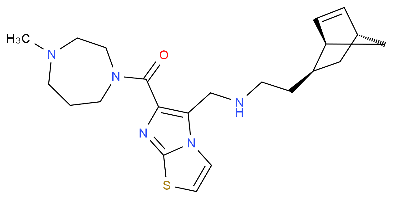 2-[(1S*,2S*,4S*)-bicyclo[2.2.1]hept-5-en-2-yl]-N-({6-[(4-methyl-1,4-diazepan-1-yl)carbonyl]imidazo[2,1-b][1,3]thiazol-5-yl}methyl)ethanamine_Molecular_structure_CAS_)