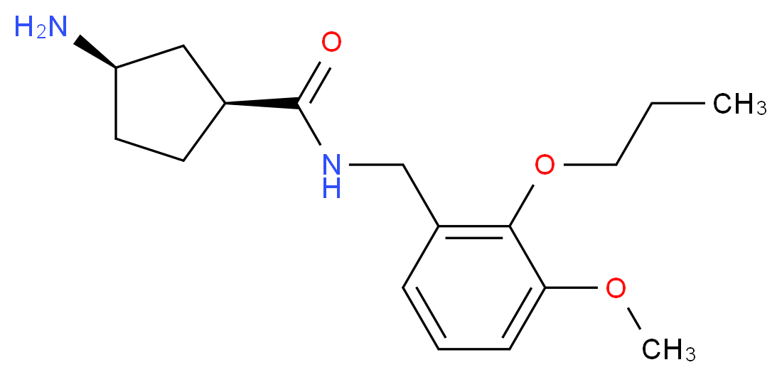 (1S*,3R*)-3-amino-N-(3-methoxy-2-propoxybenzyl)cyclopentanecarboxamide_Molecular_structure_CAS_)