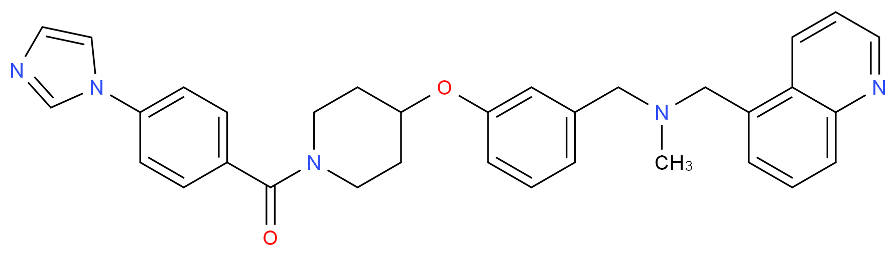 1-[3-({1-[4-(1H-imidazol-1-yl)benzoyl]-4-piperidinyl}oxy)phenyl]-N-methyl-N-(5-quinolinylmethyl)methanamine_Molecular_structure_CAS_)