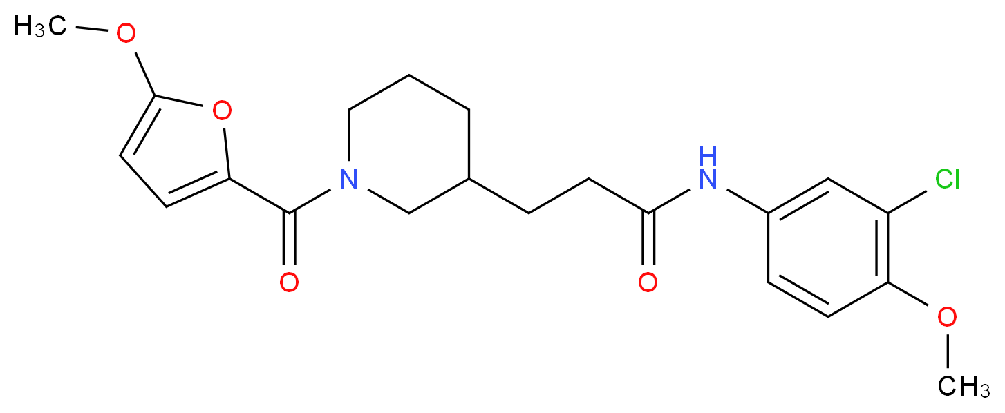 N-(3-chloro-4-methoxyphenyl)-3-[1-(5-methoxy-2-furoyl)-3-piperidinyl]propanamide_Molecular_structure_CAS_)