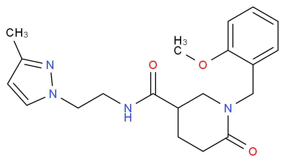 1-(2-methoxybenzyl)-N-[2-(3-methyl-1H-pyrazol-1-yl)ethyl]-6-oxo-3-piperidinecarboxamide_Molecular_structure_CAS_)