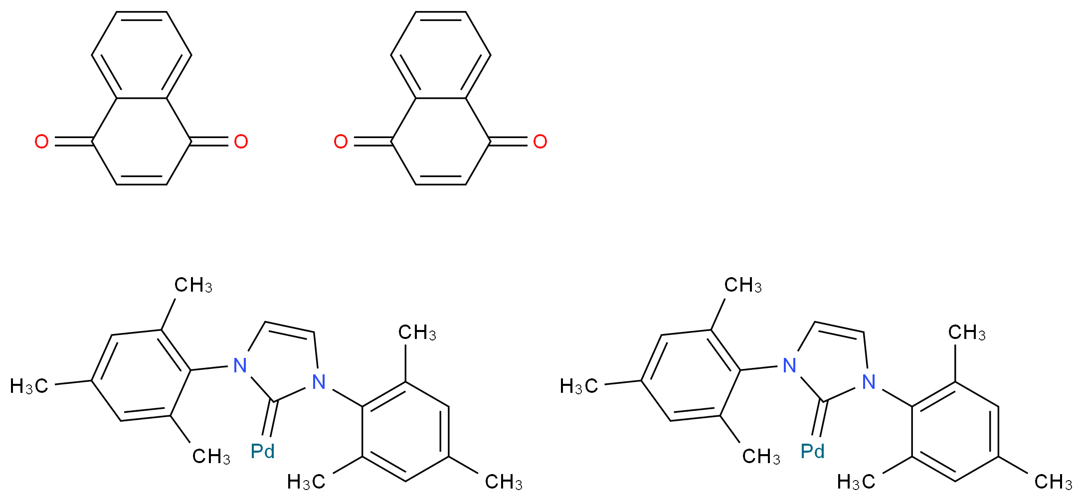 1,3-Bis(2,4,6-trimethylphenyl)imidazol-2-ylidene (1,4-naphthoquinone)palladium(0) dimer_Molecular_structure_CAS_467220-49-1)