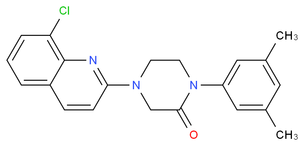 4-(8-chloro-2-quinolinyl)-1-(3,5-dimethylphenyl)-2-piperazinone_Molecular_structure_CAS_)