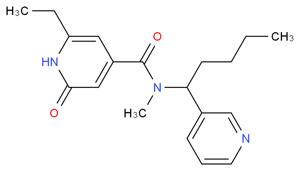 6-ethyl-N-methyl-2-oxo-N-(1-pyridin-3-ylpentyl)-1,2-dihydropyridine-4-carboxamide_Molecular_structure_CAS_)