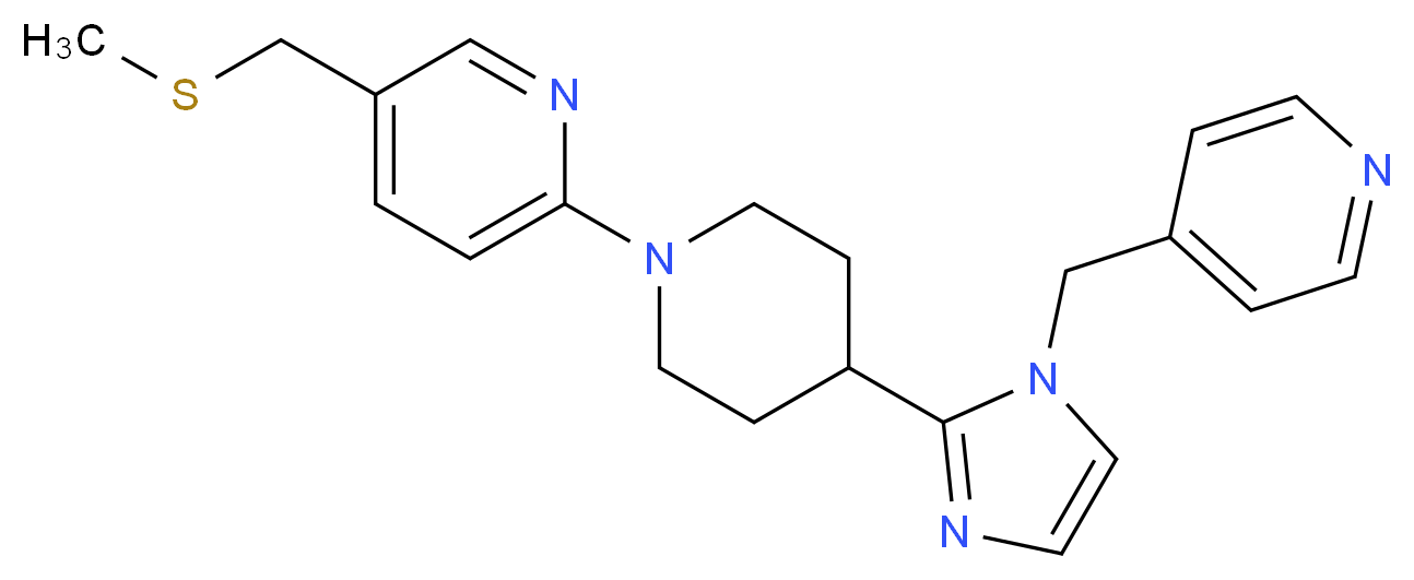 5-[(methylthio)methyl]-2-{4-[1-(pyridin-4-ylmethyl)-1H-imidazol-2-yl]piperidin-1-yl}pyridine_Molecular_structure_CAS_)