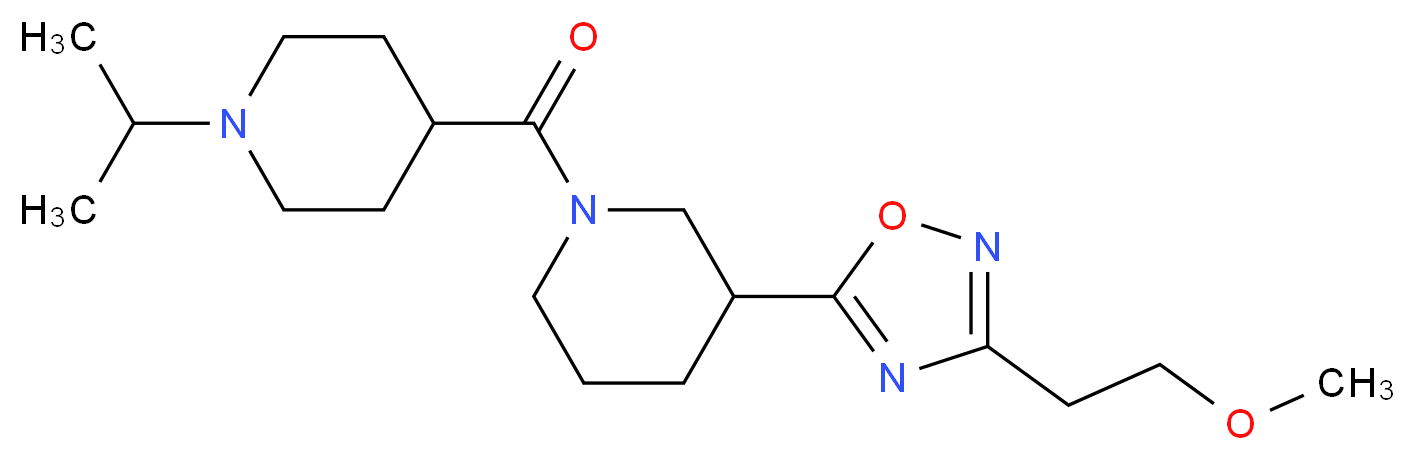 1-[(1-isopropyl-4-piperidinyl)carbonyl]-3-[3-(2-methoxyethyl)-1,2,4-oxadiazol-5-yl]piperidine_Molecular_structure_CAS_)