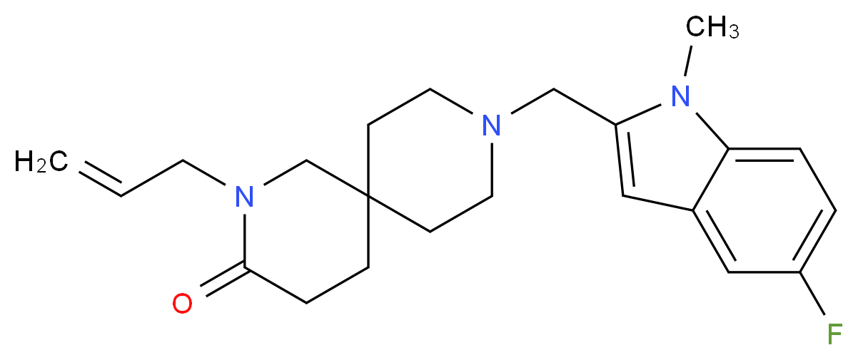 2-allyl-9-[(5-fluoro-1-methyl-1H-indol-2-yl)methyl]-2,9-diazaspiro[5.5]undecan-3-one_Molecular_structure_CAS_)