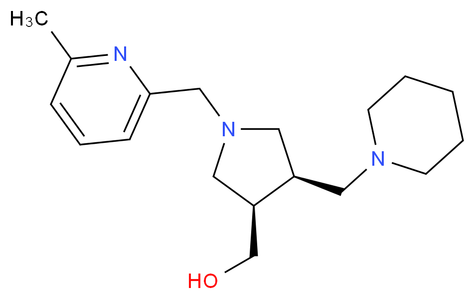 [(3R*,4R*)-1-[(6-methylpyridin-2-yl)methyl]-4-(piperidin-1-ylmethyl)pyrrolidin-3-yl]methanol_Molecular_structure_CAS_)