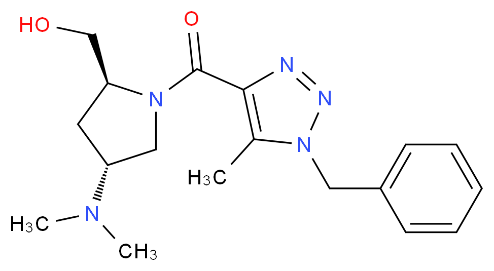 [(2S,4R)-1-[(1-benzyl-5-methyl-1H-1,2,3-triazol-4-yl)carbonyl]-4-(dimethylamino)pyrrolidin-2-yl]methanol_Molecular_structure_CAS_)