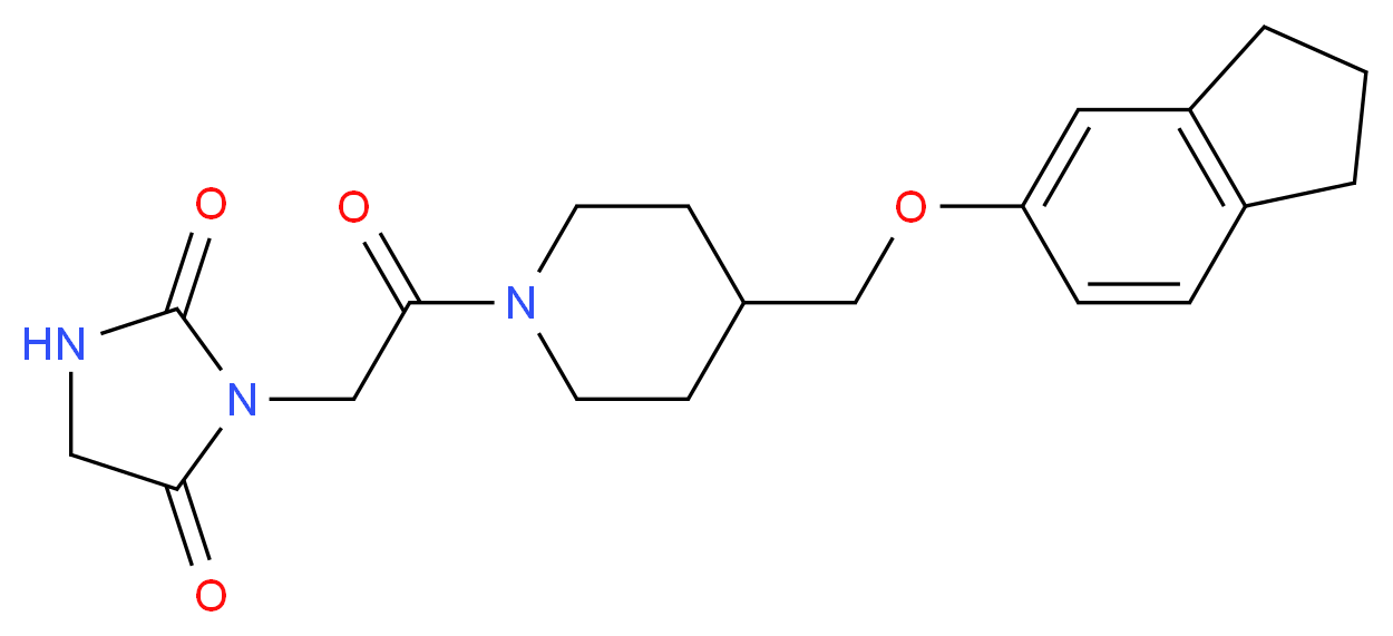 3-(2-{4-[(2,3-dihydro-1H-inden-5-yloxy)methyl]-1-piperidinyl}-2-oxoethyl)-2,4-imidazolidinedione_Molecular_structure_CAS_)