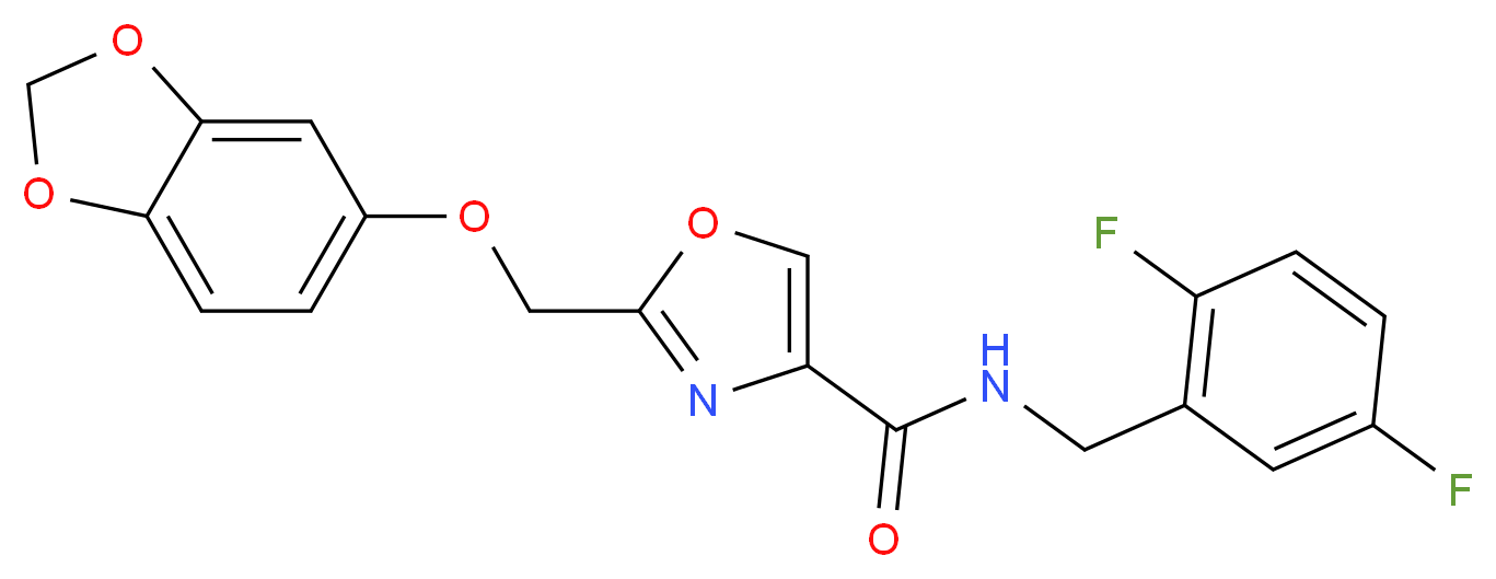 2-[(1,3-benzodioxol-5-yloxy)methyl]-N-(2,5-difluorobenzyl)-1,3-oxazole-4-carboxamide_Molecular_structure_CAS_)