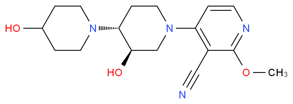4-[(3'R*,4'R*)-3',4-dihydroxy-1,4'-bipiperidin-1'-yl]-2-methoxynicotinonitrile_Molecular_structure_CAS_)