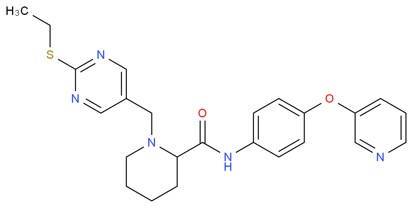 1-{[2-(ethylthio)-5-pyrimidinyl]methyl}-N-[4-(3-pyridinyloxy)phenyl]-2-piperidinecarboxamide_Molecular_structure_CAS_)