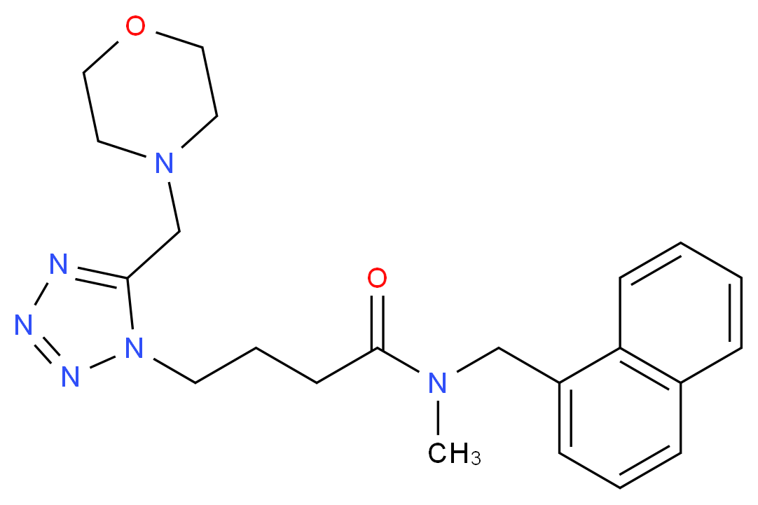 N-methyl-4-[5-(4-morpholinylmethyl)-1H-tetrazol-1-yl]-N-(1-naphthylmethyl)butanamide_Molecular_structure_CAS_)