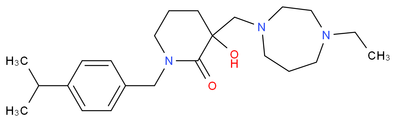 3-[(4-ethyl-1,4-diazepan-1-yl)methyl]-3-hydroxy-1-(4-isopropylbenzyl)piperidin-2-one_Molecular_structure_CAS_)