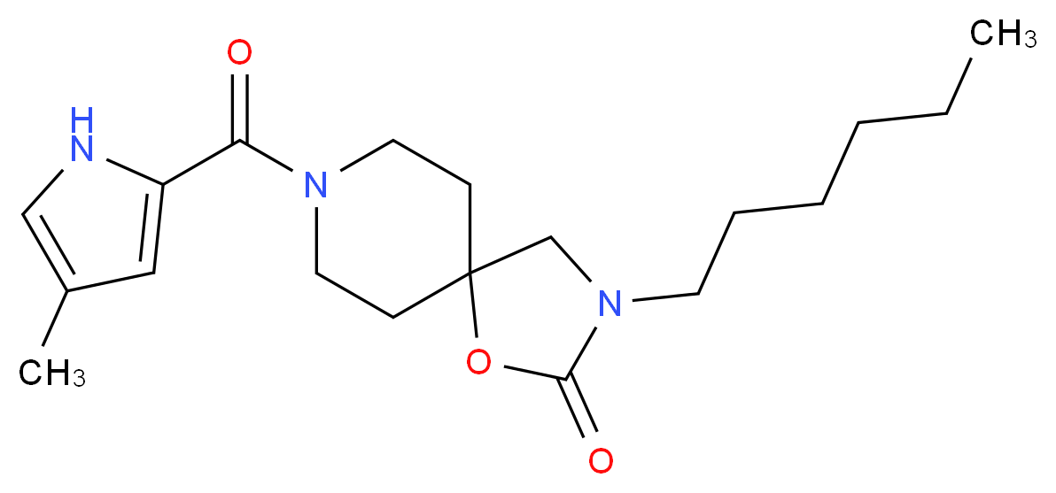 3-hexyl-8-[(4-methyl-1H-pyrrol-2-yl)carbonyl]-1-oxa-3,8-diazaspiro[4.5]decan-2-one_Molecular_structure_CAS_)