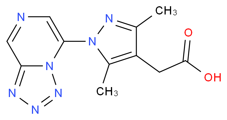 2-(3,5-dimethyl-1-{[1,2,3,4]tetrazolo[1,5-a]pyrazin-5-yl}-1H-pyrazol-4-yl)acetic acid_Molecular_structure_CAS_)