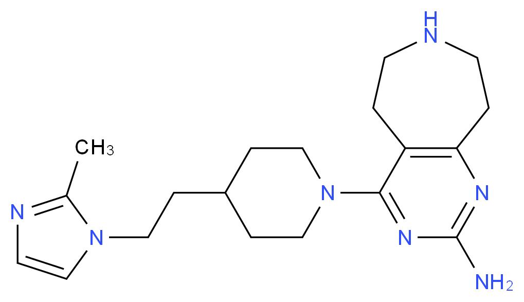 4-{4-[2-(2-methyl-1H-imidazol-1-yl)ethyl]piperidin-1-yl}-6,7,8,9-tetrahydro-5H-pyrimido[4,5-d]azepin-2-amine_Molecular_structure_CAS_)