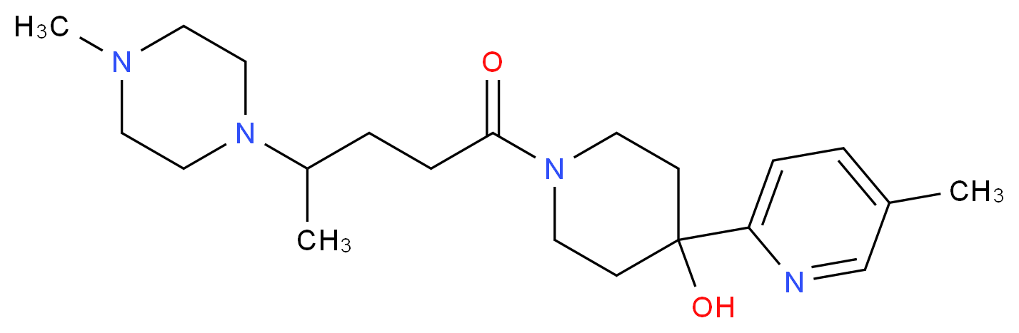 1-[4-(4-methylpiperazin-1-yl)pentanoyl]-4-(5-methylpyridin-2-yl)piperidin-4-ol_Molecular_structure_CAS_)
