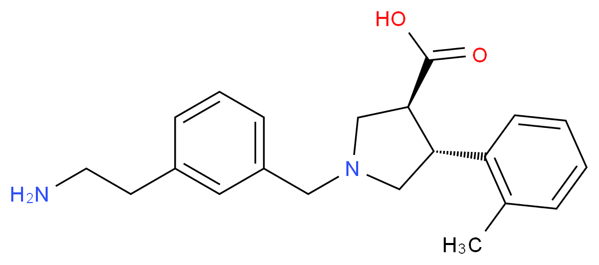 (3S*,4R*)-1-[3-(2-aminoethyl)benzyl]-4-(2-methylphenyl)pyrrolidine-3-carboxylic acid_Molecular_structure_CAS_)