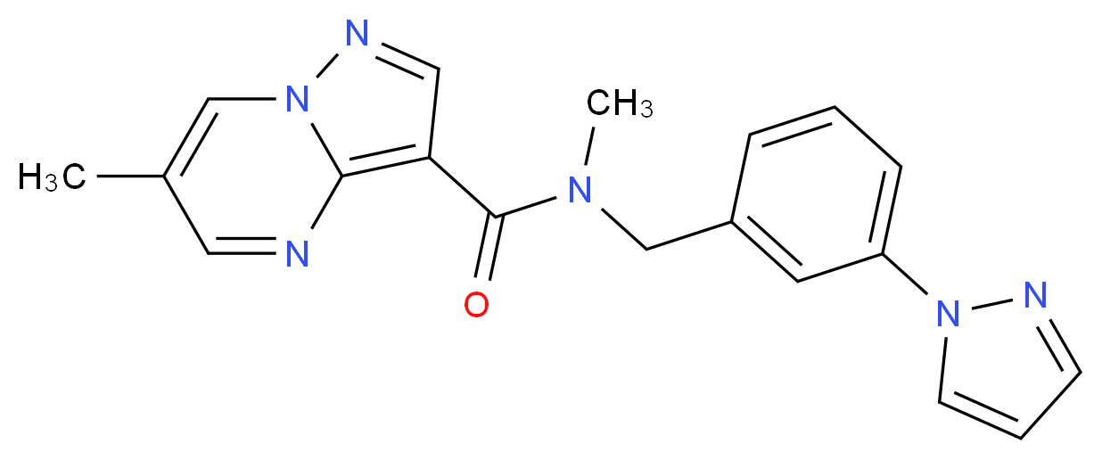 N,6-dimethyl-N-[3-(1H-pyrazol-1-yl)benzyl]pyrazolo[1,5-a]pyrimidine-3-carboxamide_Molecular_structure_CAS_)