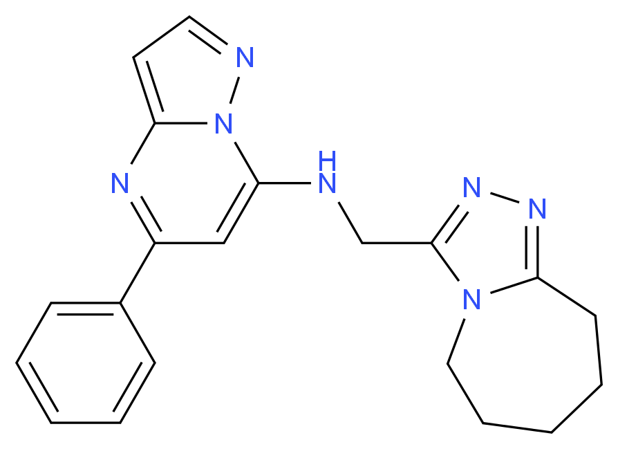 5-phenyl-N-(6,7,8,9-tetrahydro-5H-[1,2,4]triazolo[4,3-a]azepin-3-ylmethyl)pyrazolo[1,5-a]pyrimidin-7-amine_Molecular_structure_CAS_)