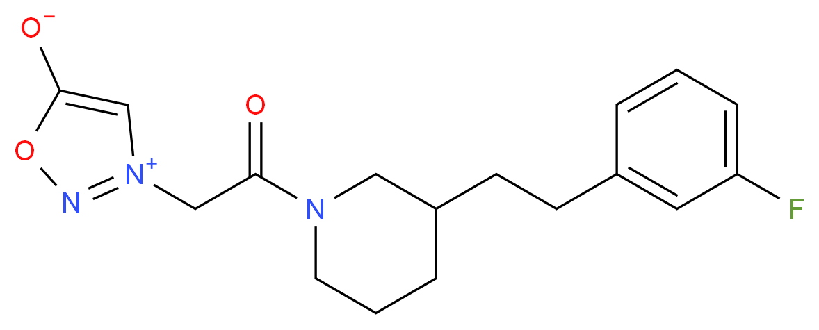 3-(2-{3-[2-(3-fluorophenyl)ethyl]-1-piperidinyl}-2-oxoethyl)-1,2,3-oxadiazol-3-ium-5-olate_Molecular_structure_CAS_)