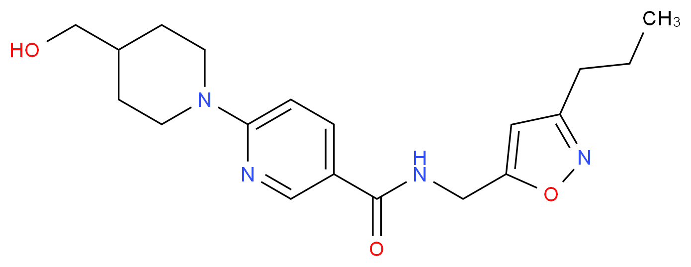 6-[4-(hydroxymethyl)-1-piperidinyl]-N-[(3-propyl-5-isoxazolyl)methyl]nicotinamide_Molecular_structure_CAS_)