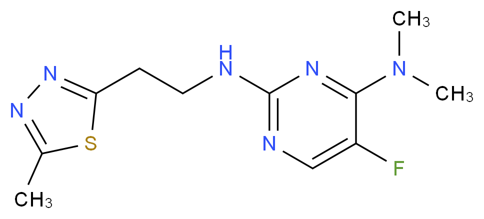 5-fluoro-N~4~,N~4~-dimethyl-N~2~-[2-(5-methyl-1,3,4-thiadiazol-2-yl)ethyl]pyrimidine-2,4-diamine_Molecular_structure_CAS_)