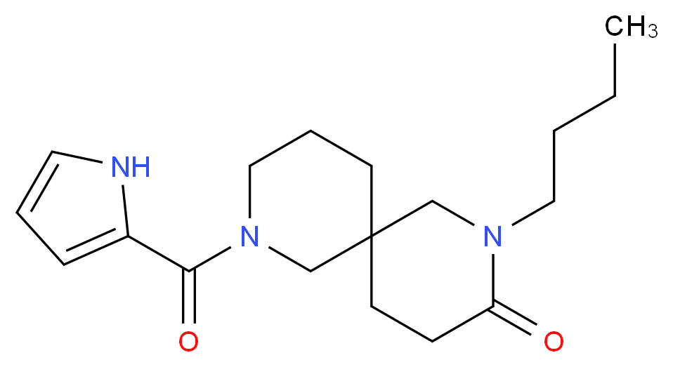 2-butyl-8-(1H-pyrrol-2-ylcarbonyl)-2,8-diazaspiro[5.5]undecan-3-one_Molecular_structure_CAS_)
