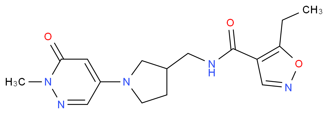 5-ethyl-N-{[1-(1-methyl-6-oxo-1,6-dihydro-4-pyridazinyl)-3-pyrrolidinyl]methyl}-4-isoxazolecarboxamide_Molecular_structure_CAS_)