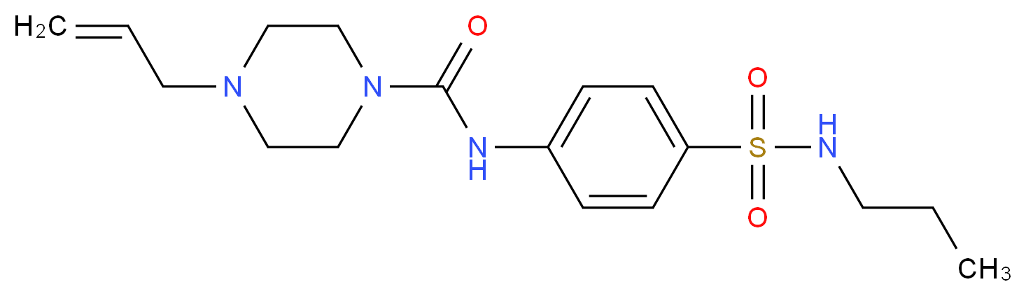 4-allyl-N-{4-[(propylamino)sulfonyl]phenyl}piperazine-1-carboxamide_Molecular_structure_CAS_)