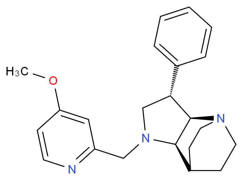 (2R*,3S*,6R*)-5-[(4-methoxy-2-pyridinyl)methyl]-3-phenyl-1,5-diazatricyclo[5.2.2.0~2,6~]undecane_Molecular_structure_CAS_)